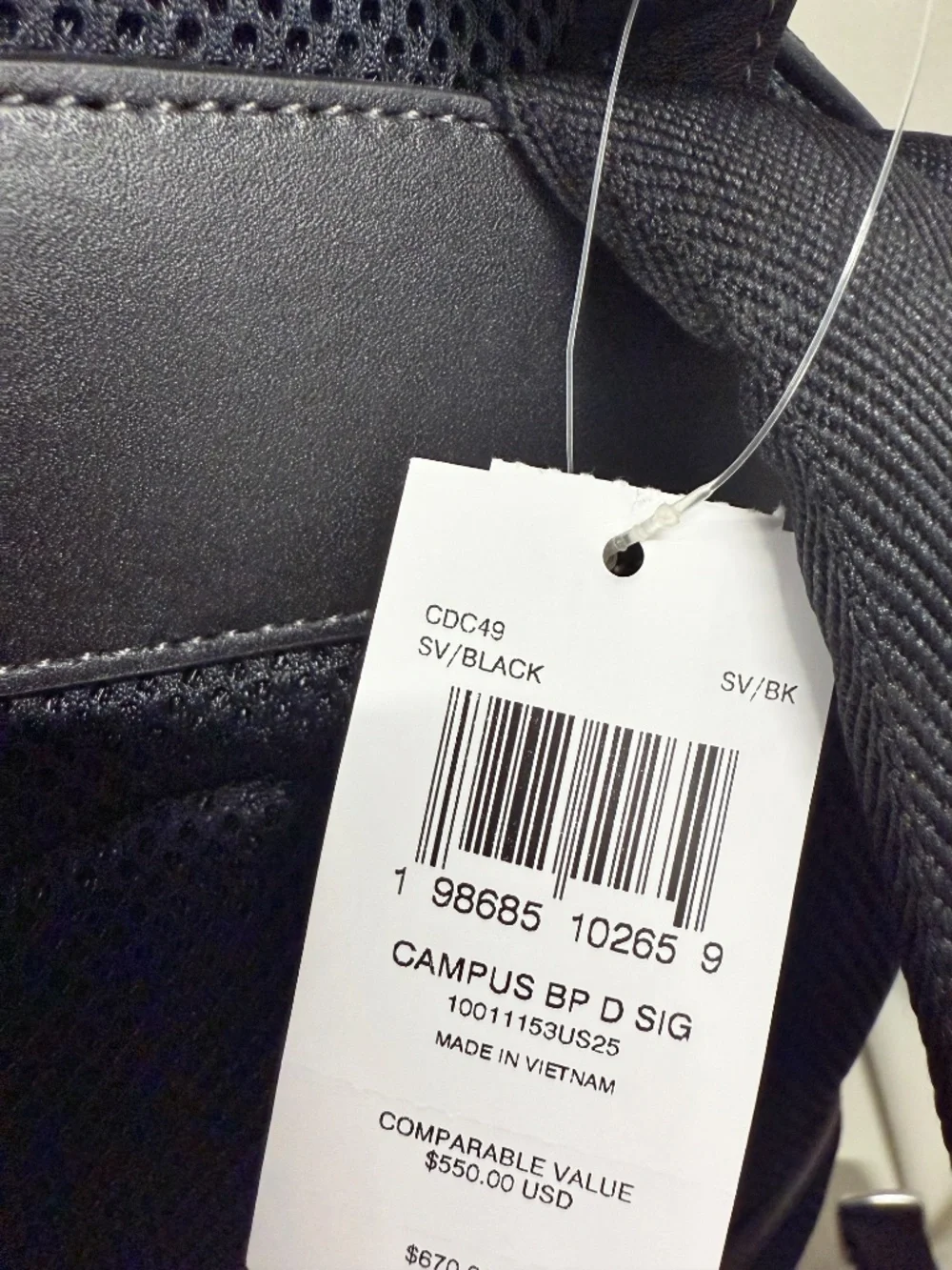 NWT Coach Taylor Backpack in Signature Denim Silver/Black CDC49